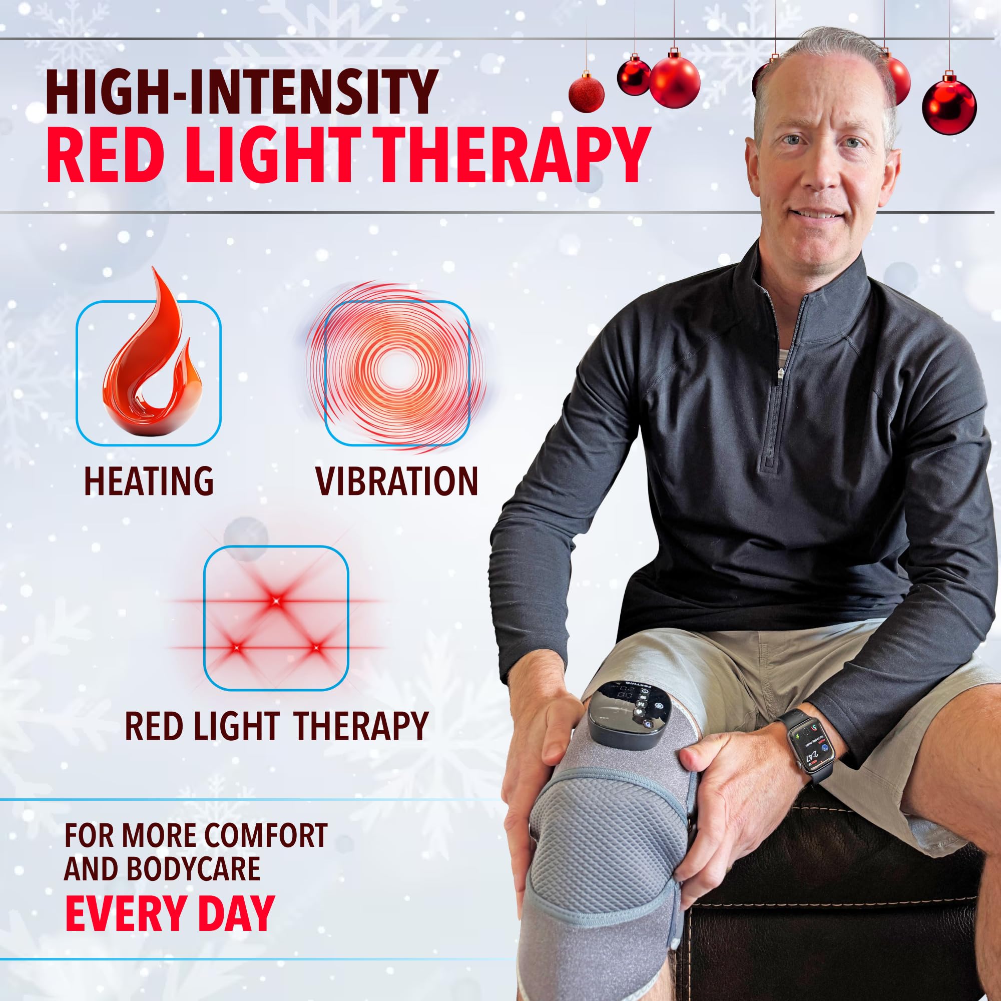 FORTHiQ Red+ knee massager 52 LEDs provide even warmth
