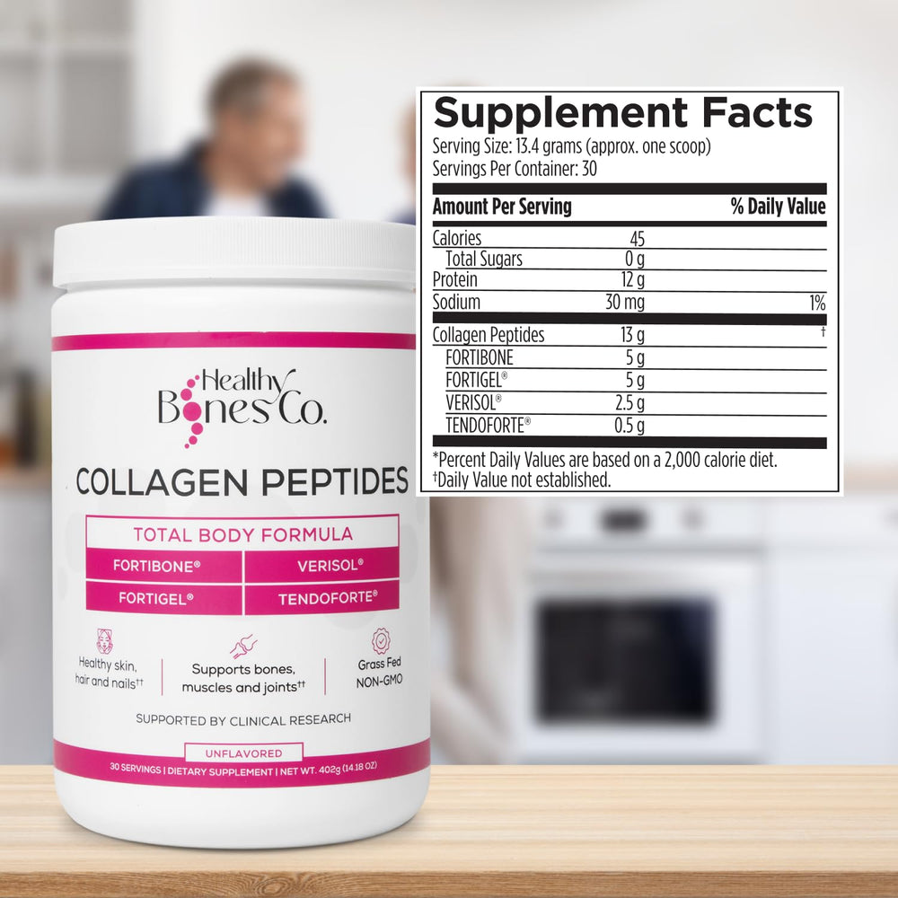 Fortibone provides 11.5 g protein per serving.