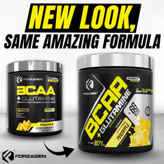 Forzagen BCAAs label design showcases premium branding and nutrition details.
