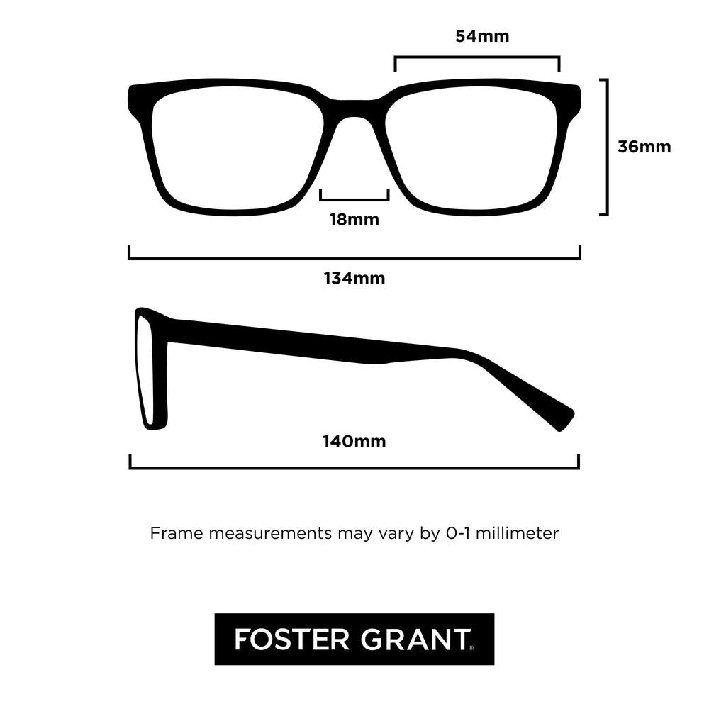 Foster Grant Conan unisex fit on model appeals to many face shapes.