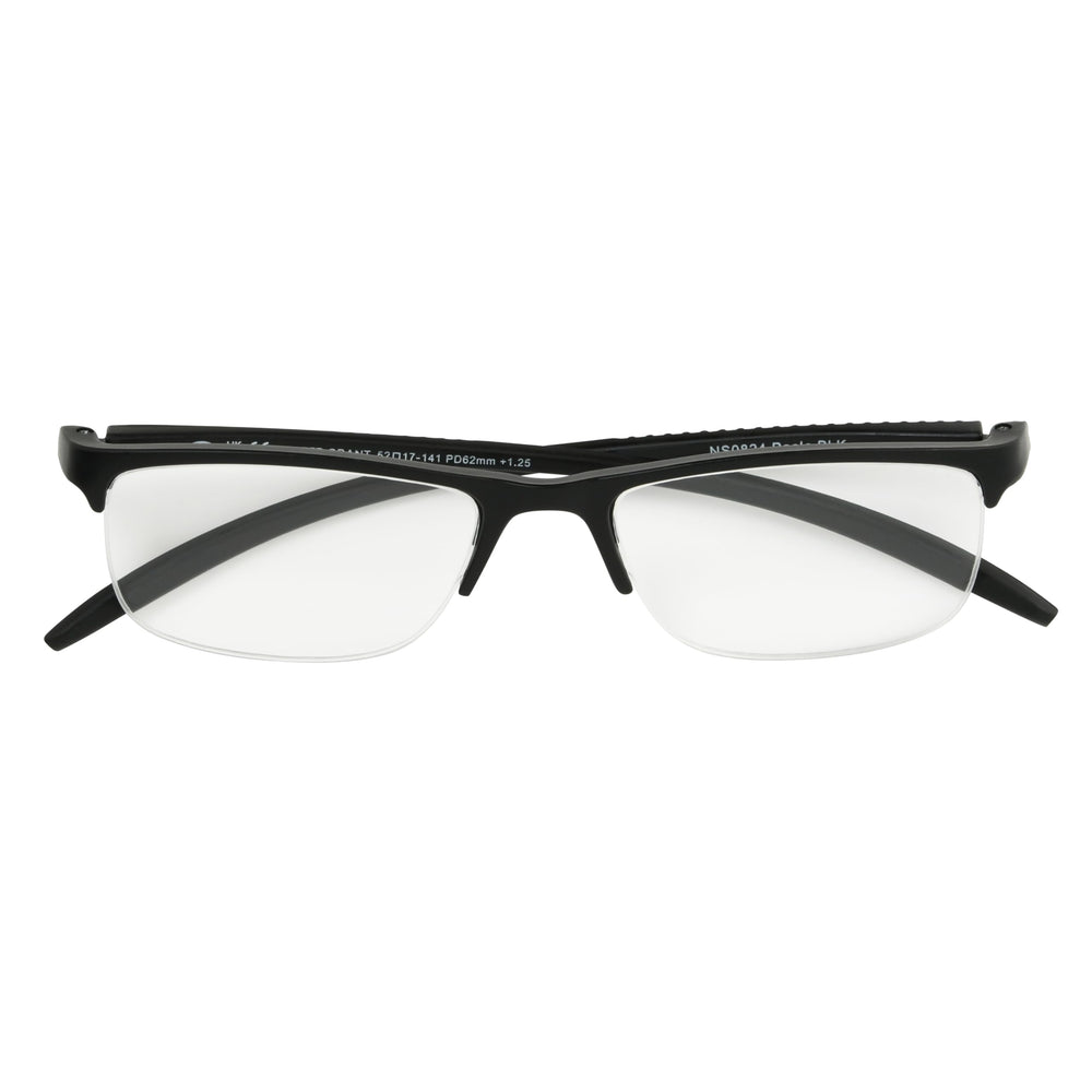 Model wearing Foster Grant Paolo glasses demonstrates versatile fit and style.