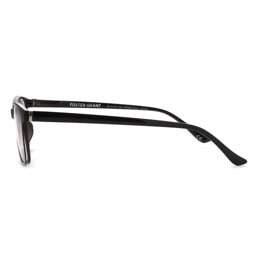 Foster Grant Payton anti-fog blue light readers pack shot, travel-ready and screen-ready.