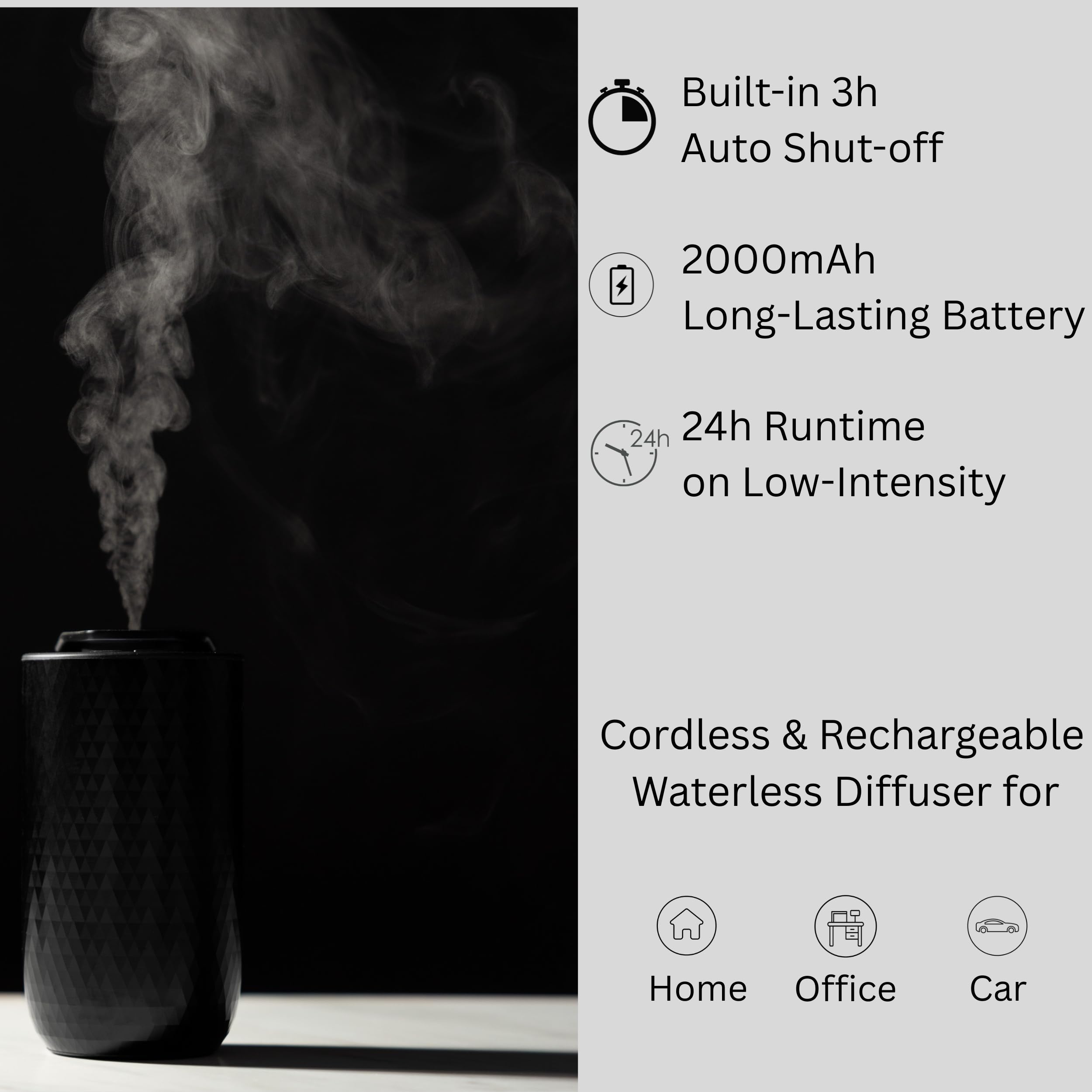 FOTUS AIR diamond-inspired black diffuser suits modern decor