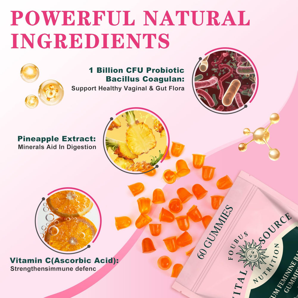 FOUBUS gummies pack showing convenient sixty-day supply for daily wellness.