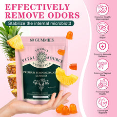 FOUBUS pineapple gummies closeup highlighting flavor and probiotic benefits.