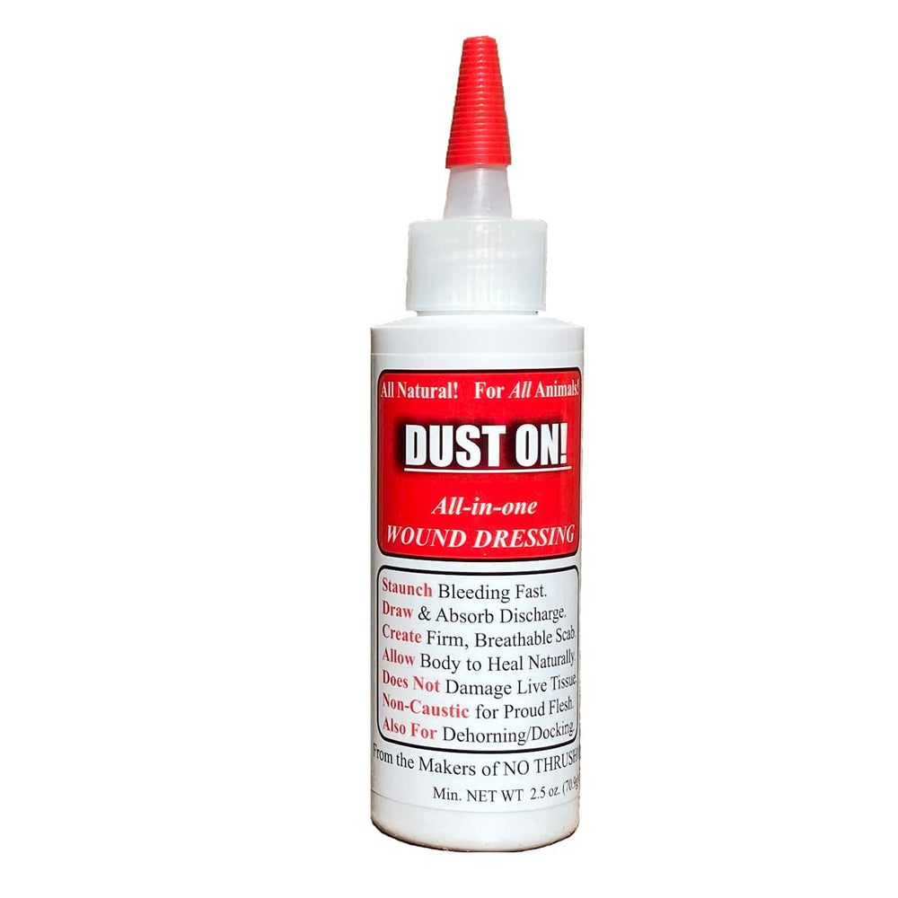 Dust On curita polvo para heridas, facilita control rápido de sangrado.