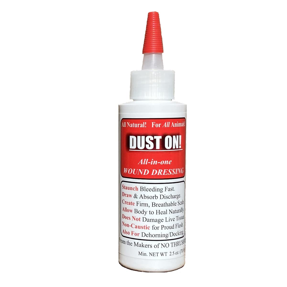 Dust On curita polvo para heridas, facilita control rápido de sangrado.