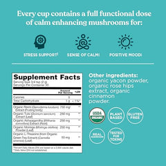 Four Sigmatic Calm Mushroom Blend powder dissolving into coffee for a soothing daily ritual.