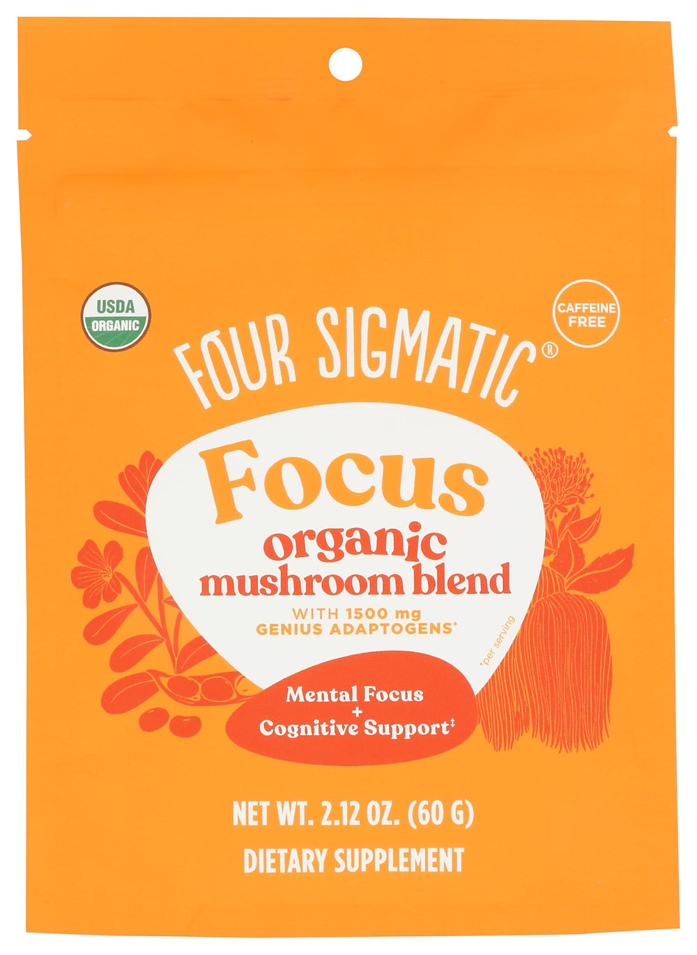 Four Sigmatic Focus Blend Lion's Mane bottle offers decaf focus support for daytime tasks.
