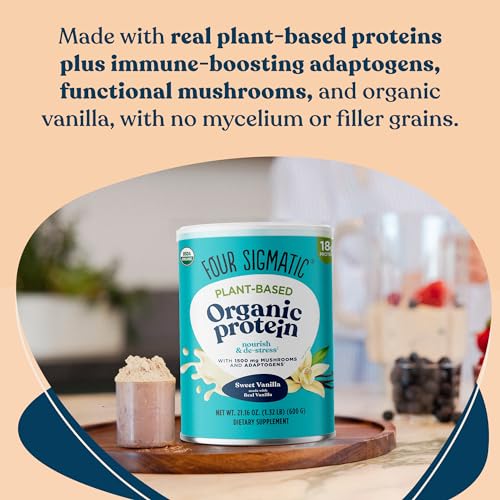 Four Sigmatic functional mushrooms blend bottle with earthy shake notes
