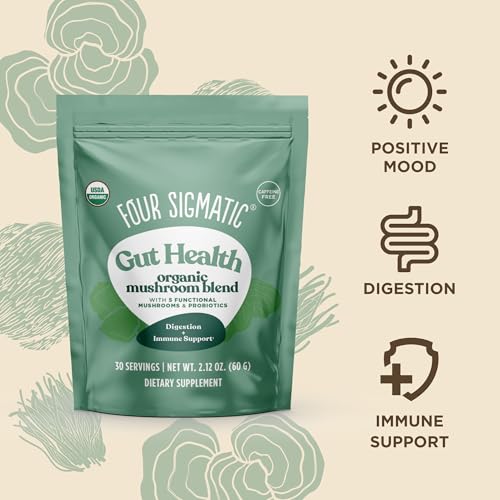 Four Sigmatic Gut Health Blend cup ready for hot or cold drinks.