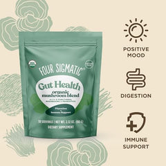 Four Sigmatic Gut Health Blend cup ready for hot or cold drinks.