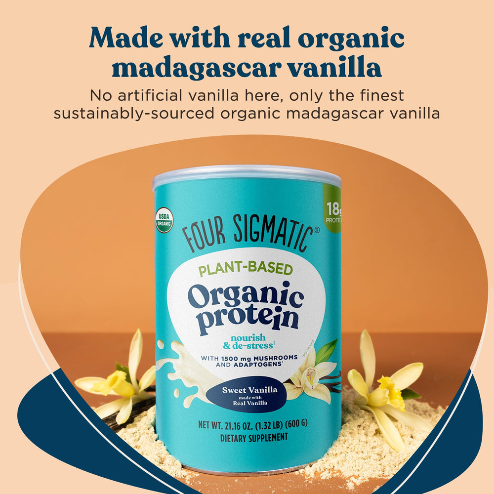 Four Sigmatic non-GMO plant protein mix ideal for smoothies