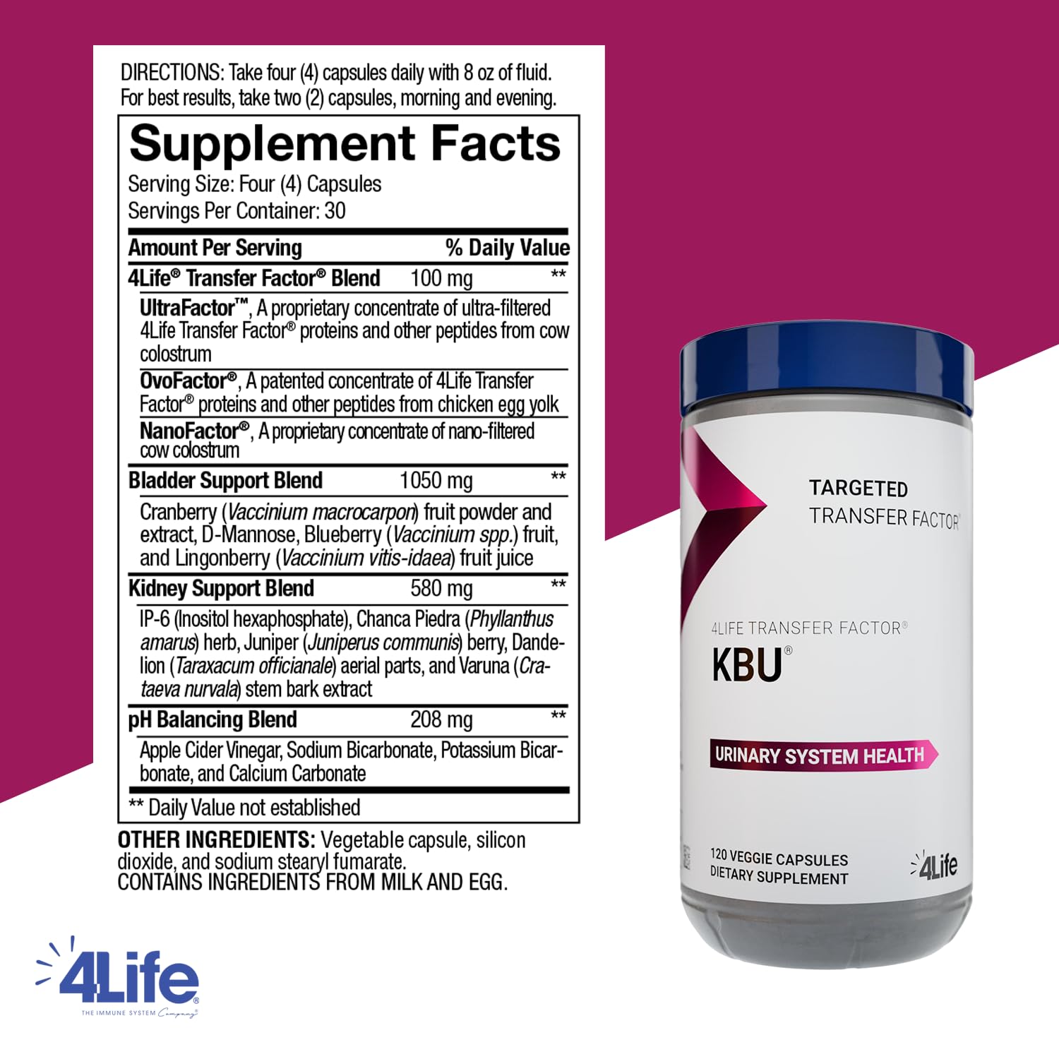 4Life KBU veggie capsules shown for convenient daily dosing