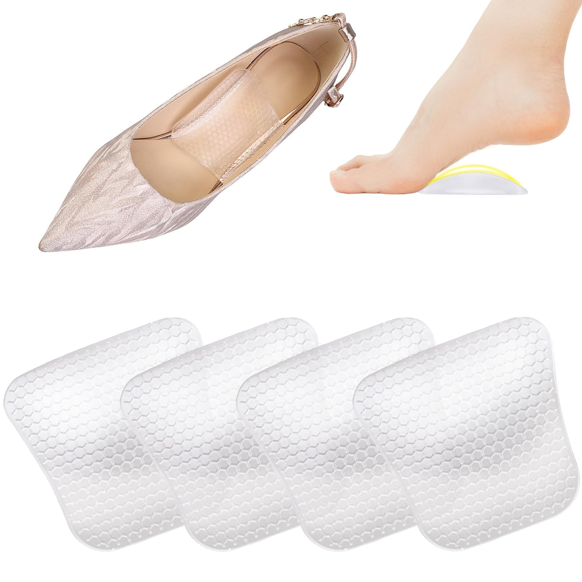 FOWSRHRG arch support inserts with ergonomic design for daily flats and comfort.