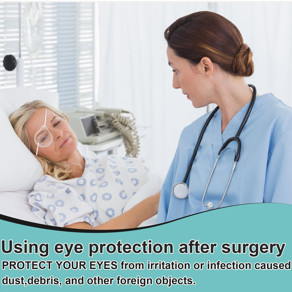 FOWSRHRG clear eye shield after cataract surgery, white, lightweight and discreet