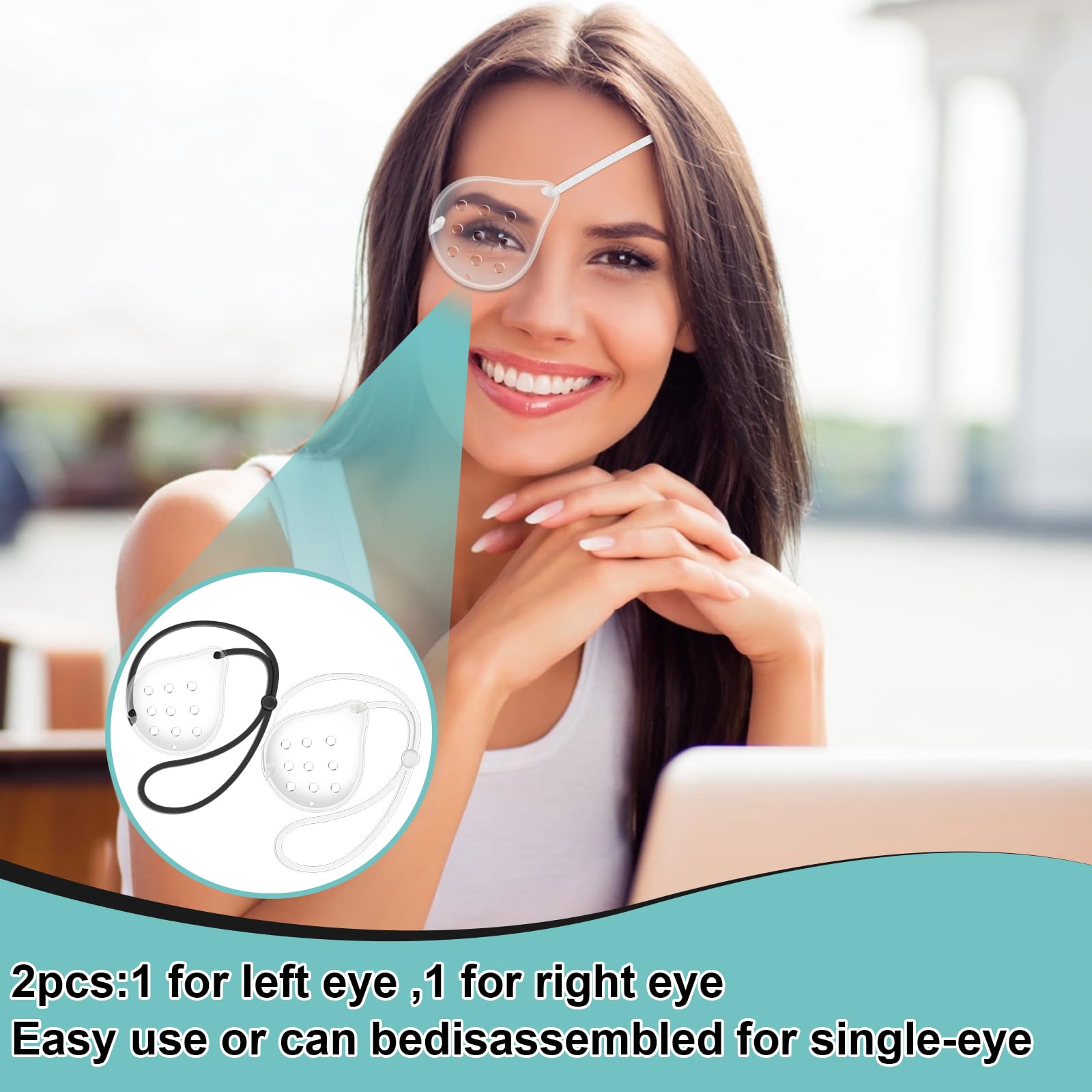 FOWSRHRG clear eye shield set, adaptable for elderly or adults