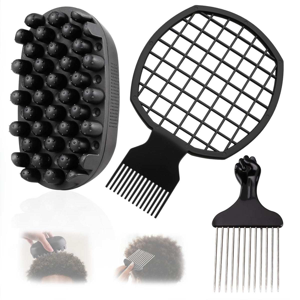 FOWSRHRG set-cepillo-rizos-silicona: definición suave de rizos, apto para uso diario.