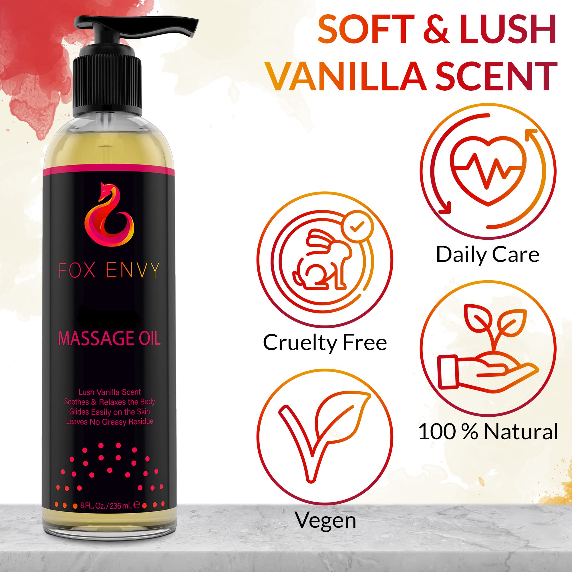 Fox Envy oil absorbs quickly, leaving no greasy residue