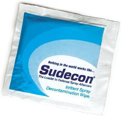Fox Labs Sudecon wipes in package ready for decontamination after spray exposure