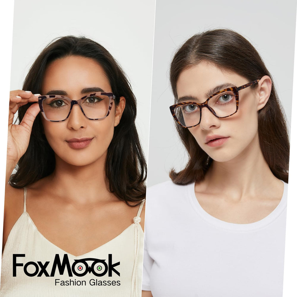 FoxMook cat-eye frame with colorful painting adds fashion-forward flair.