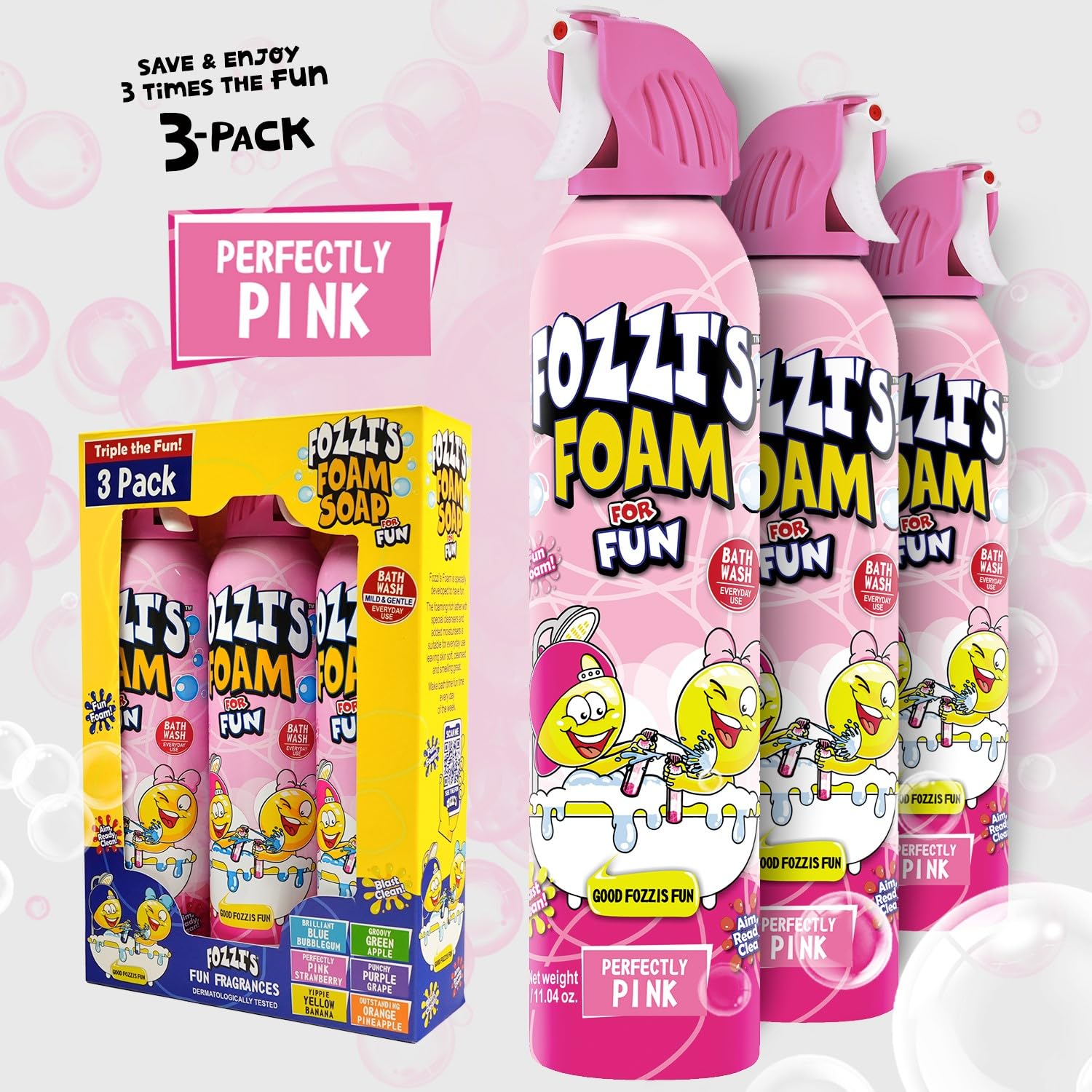 FOZZI'S Perfectly Pink bubble foam cloud elevates imaginative bath play.
