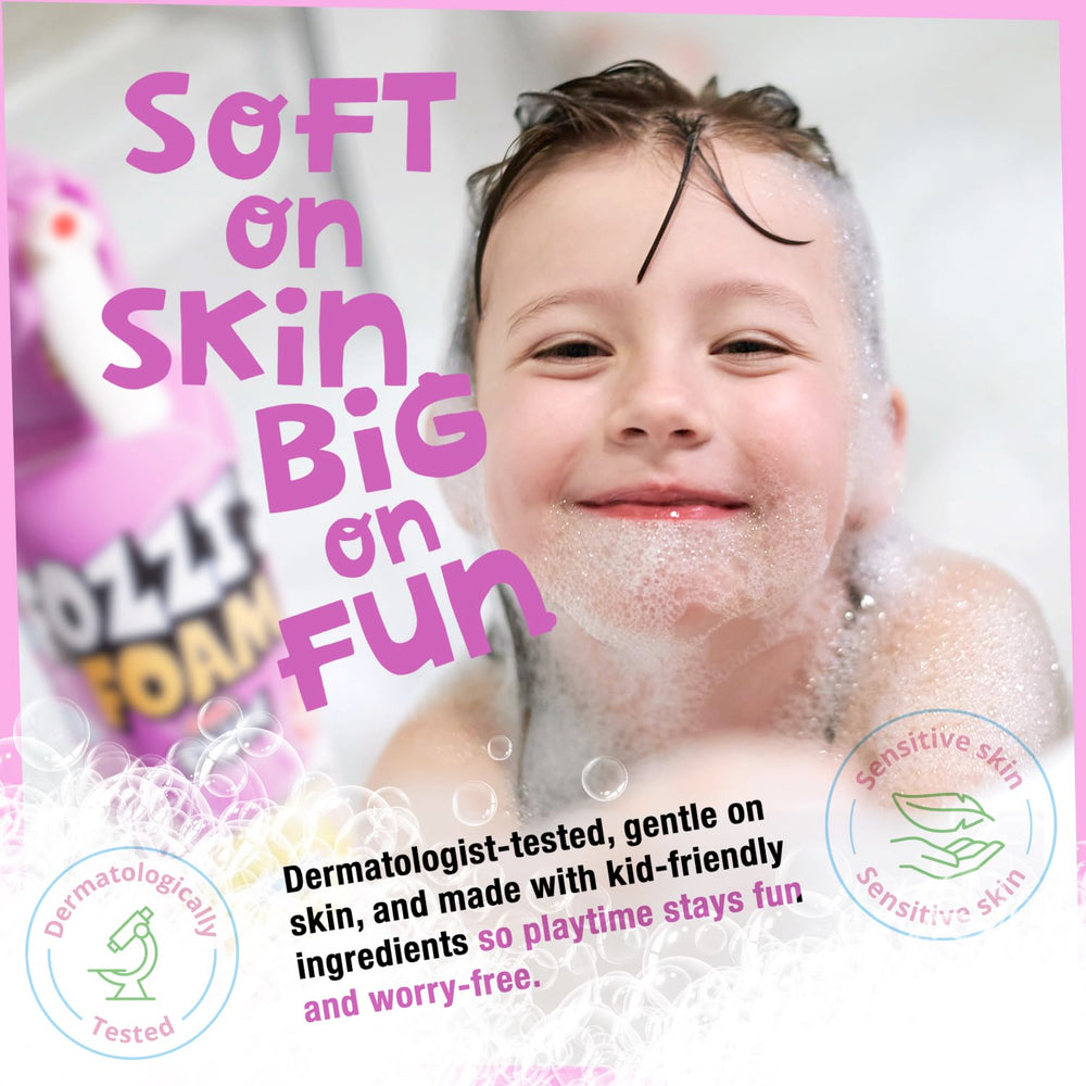 FOZZI'S Perfectly Pink easy-spray trigger in action during bath play.