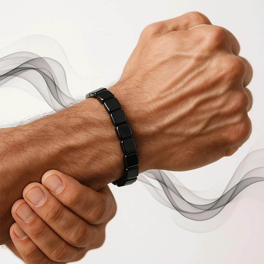 Fqwrus Hematite Bracelet 2pc packaging highlights gift-ready presentation.