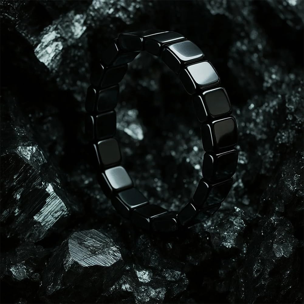 Fqwrus Hematite Bracelet gift idea for him, inspirational accessory.