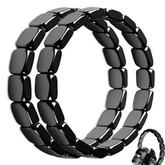 Fqwrus Hematite Bracelet Men close-up beads showing natural texture and energy.