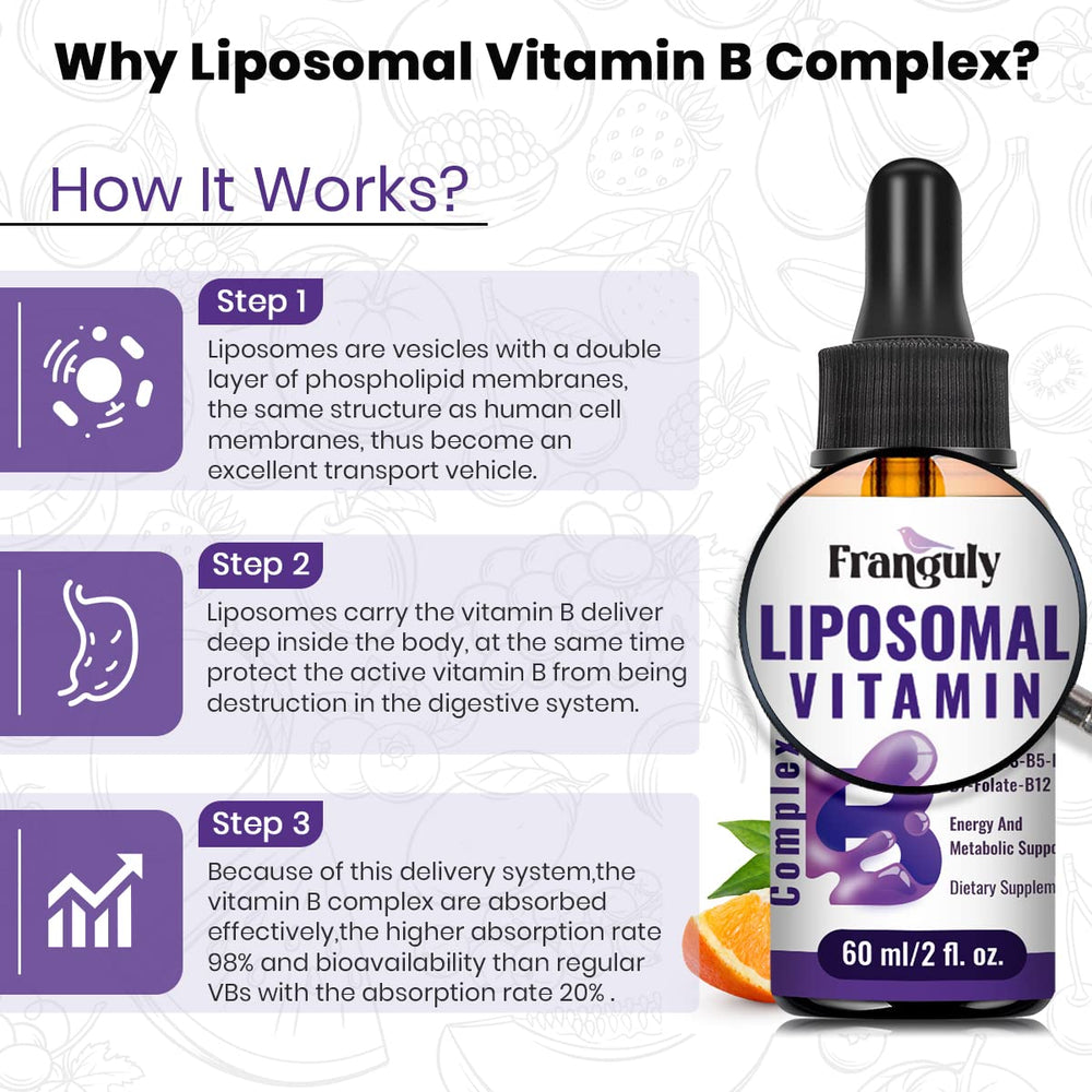 Franguly Liposomal B Complex daily-use setup with drops
