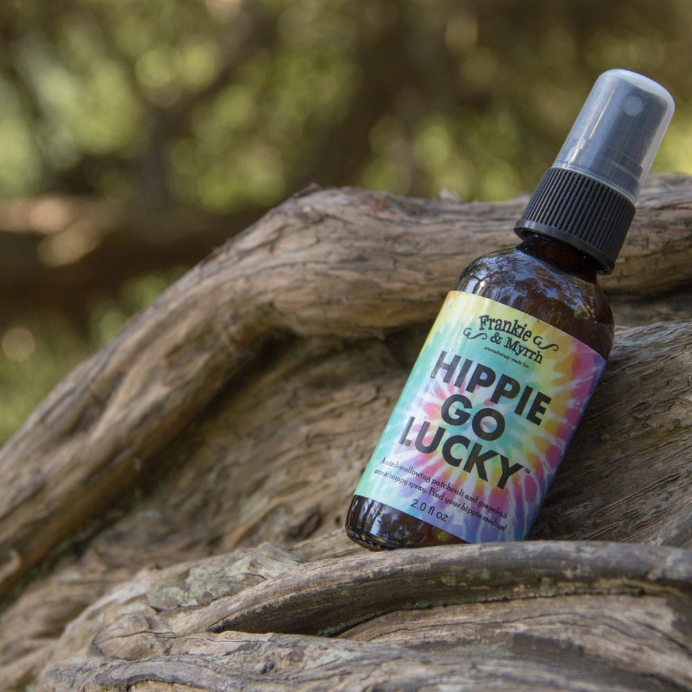 Frankie and Myrrh Hippie Go Lucky body-mist provides a subtle, uplifting aroma