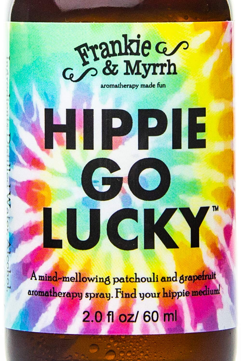 Frankie and Myrrh Hippie Go Lucky bottle with earthy patchouli and citrus aroma for room refresh
