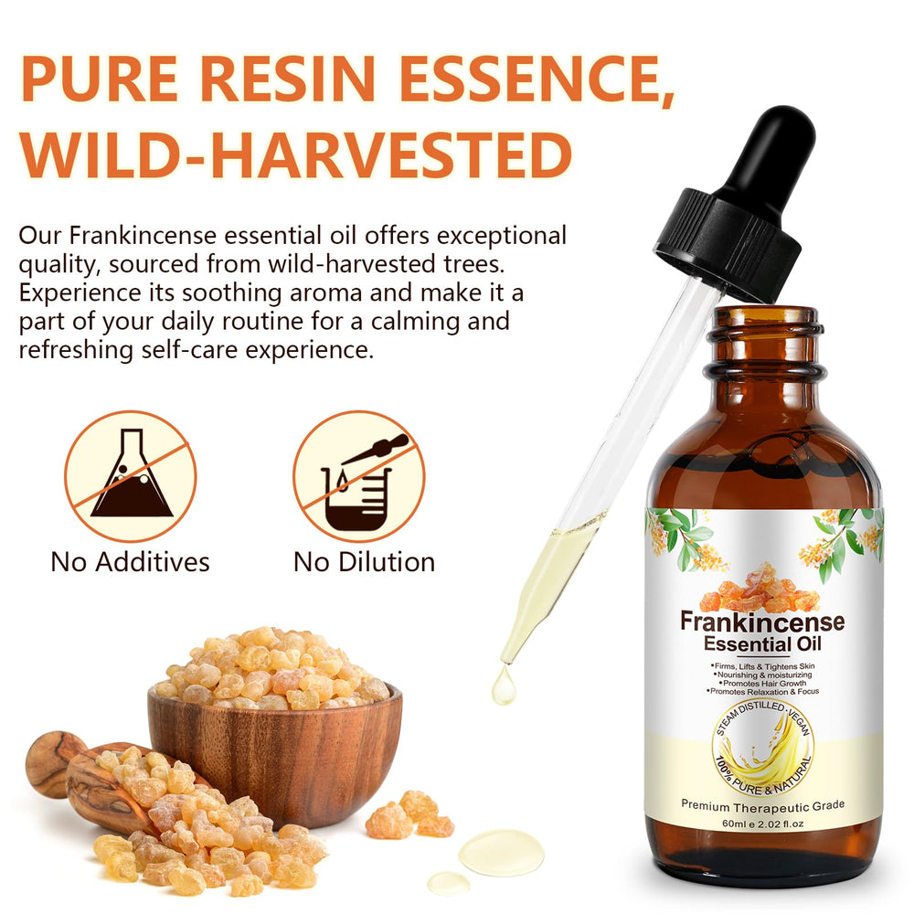 Frankincense essential oil applied to the face for skincare routine