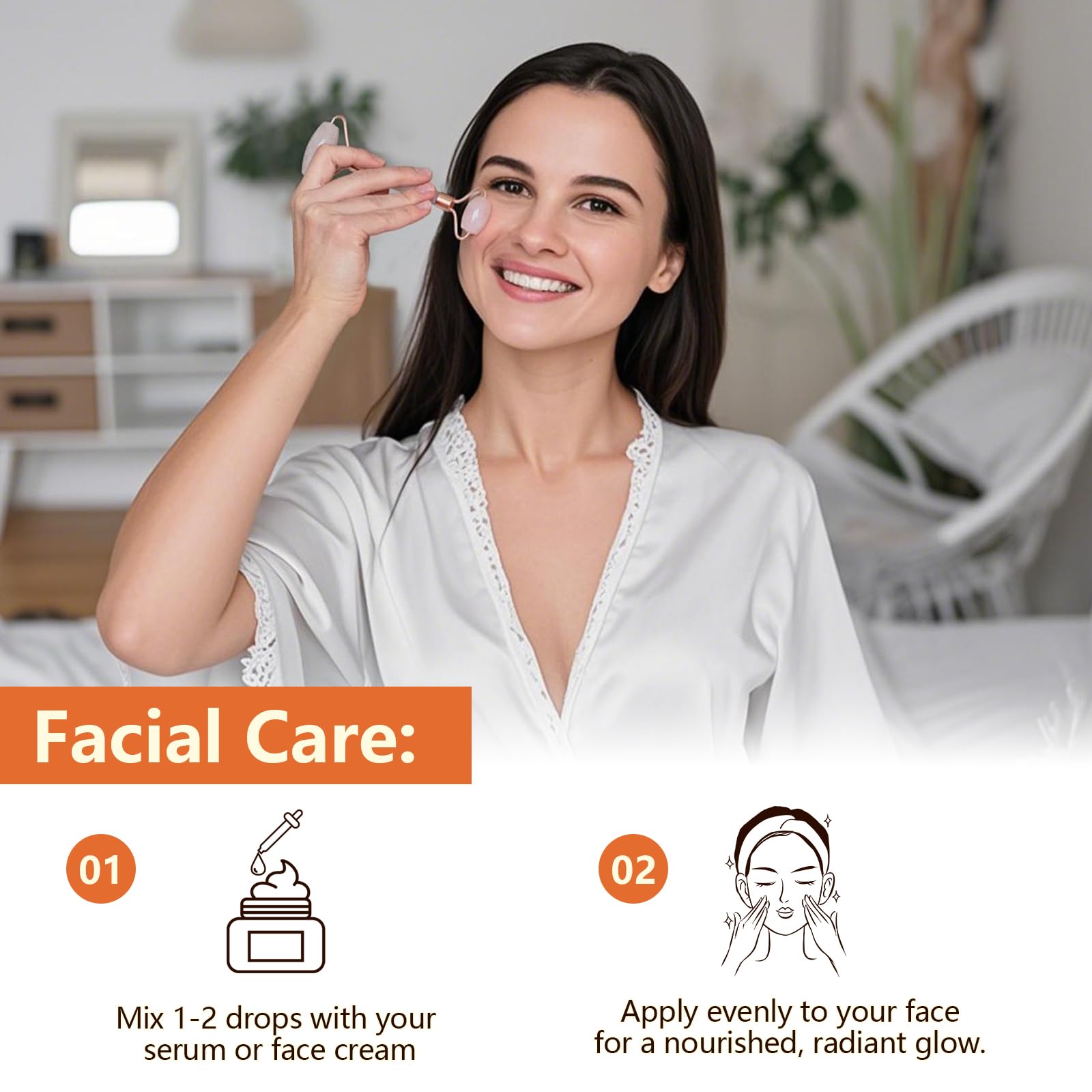 Frankincense essential oil on the scalp for hair care