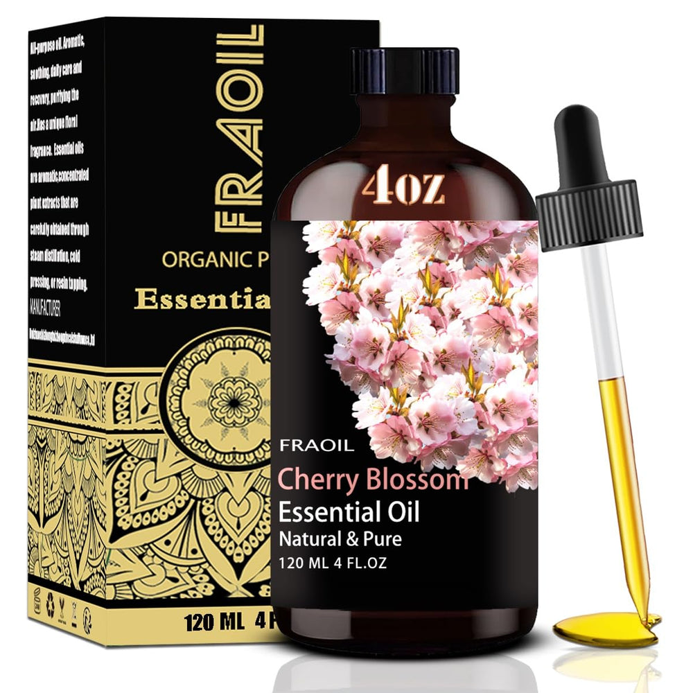 FRAOIL Cherry Blossom essential oil in amber bottle for diffusion