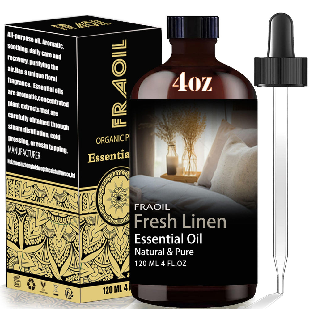 FRAOIL Fresh Linen bottle for premium home fragrance in diffusers.