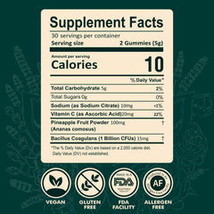 Fravonique Probiotic Gummies Women label front highlights tropical pineapple flavor