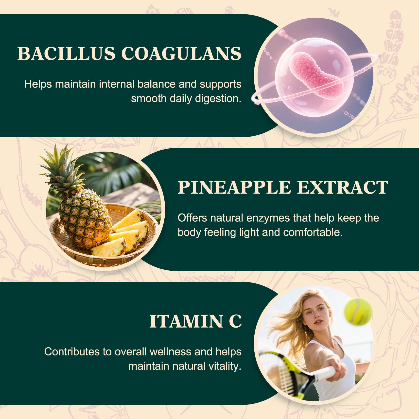 Fravonique Probiotic Gummies Women pineapple flavor closeup showcases tasty daily probiotic option