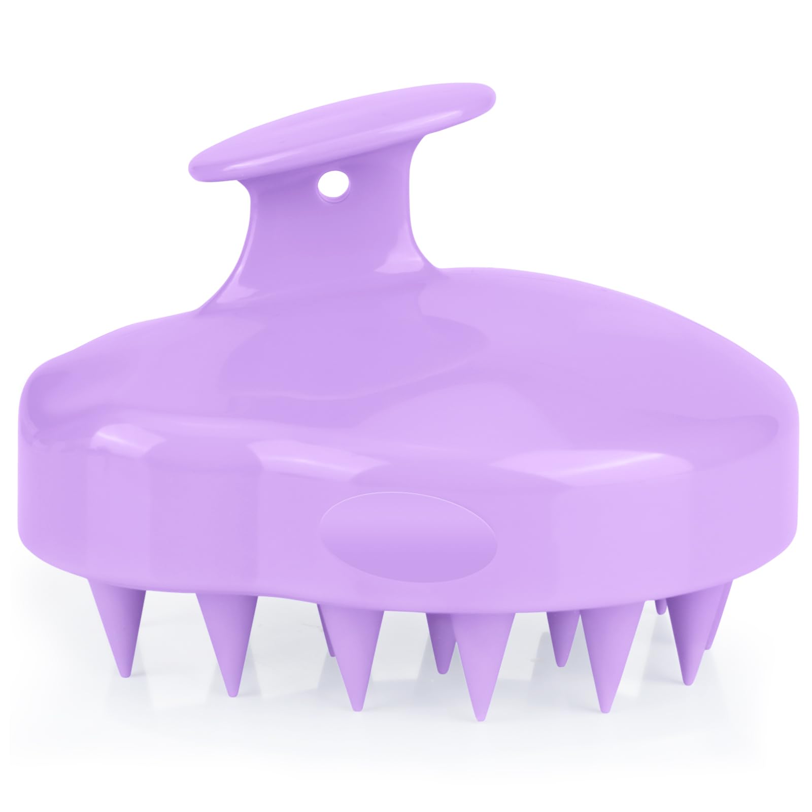 FREATECH scalp massager close-up showing soft silicone teeth for gentle cleansing.