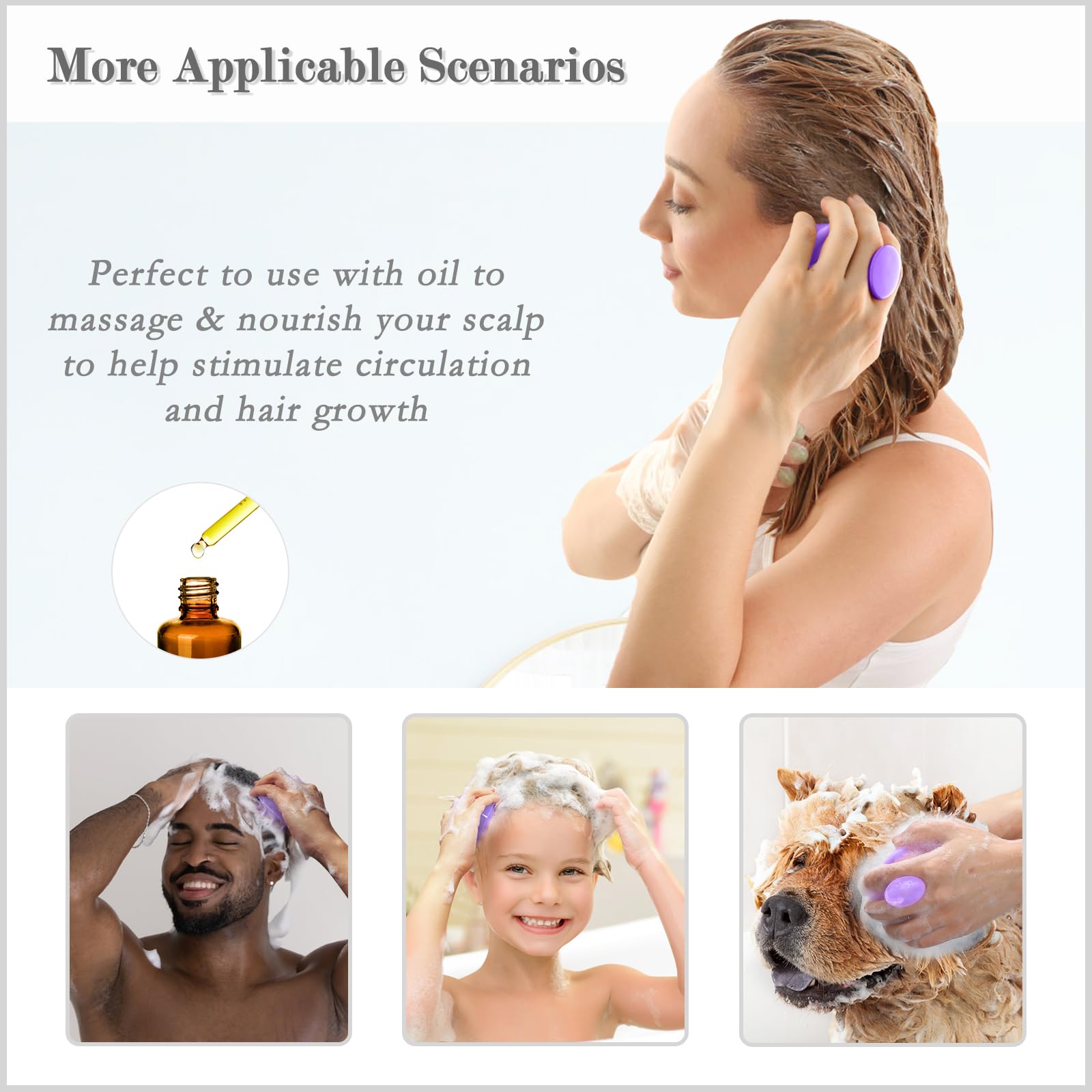 FREATECH brush helps remove flakes and buildup from scalp.