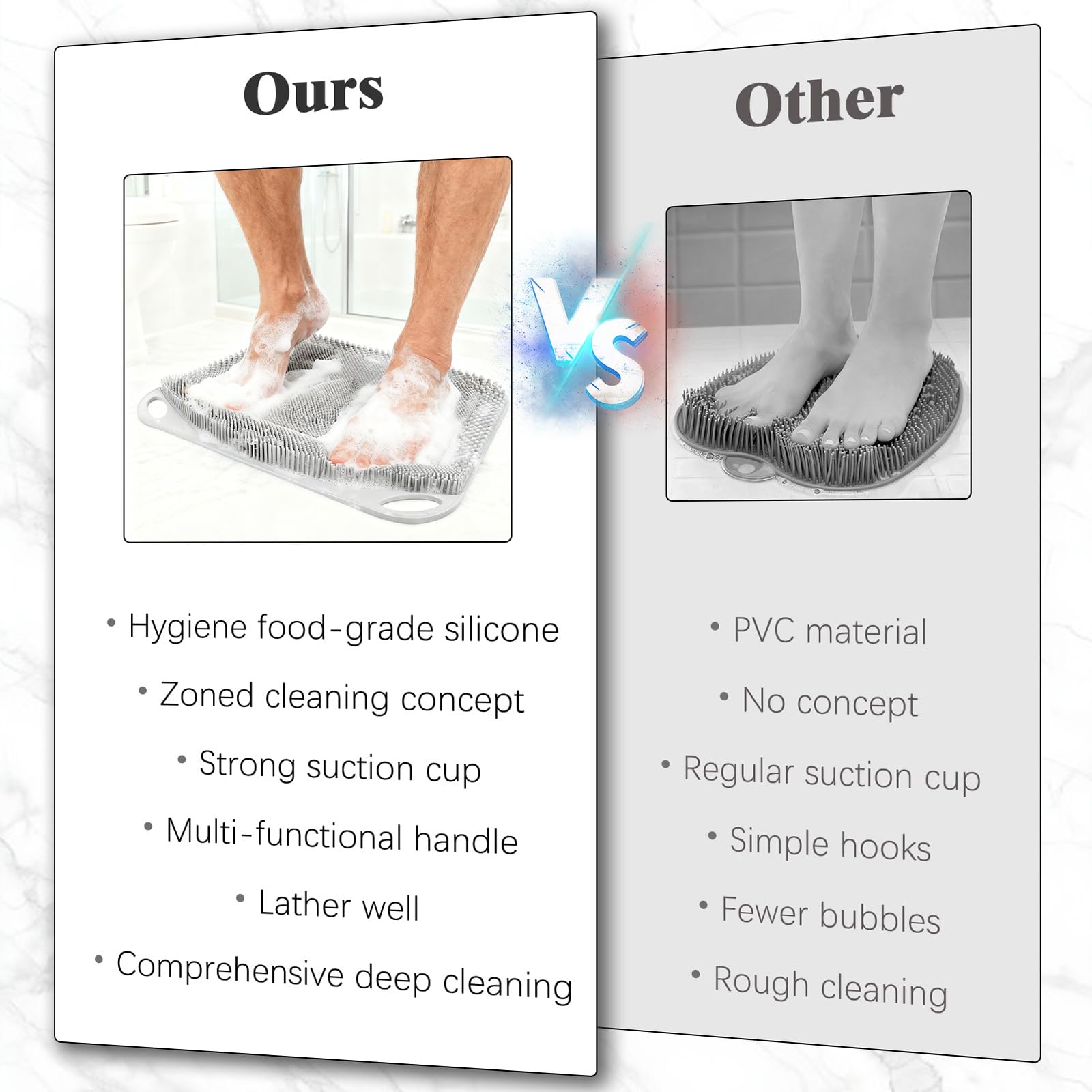 FREATECH shower foot massage in use for relaxation and better circulation.