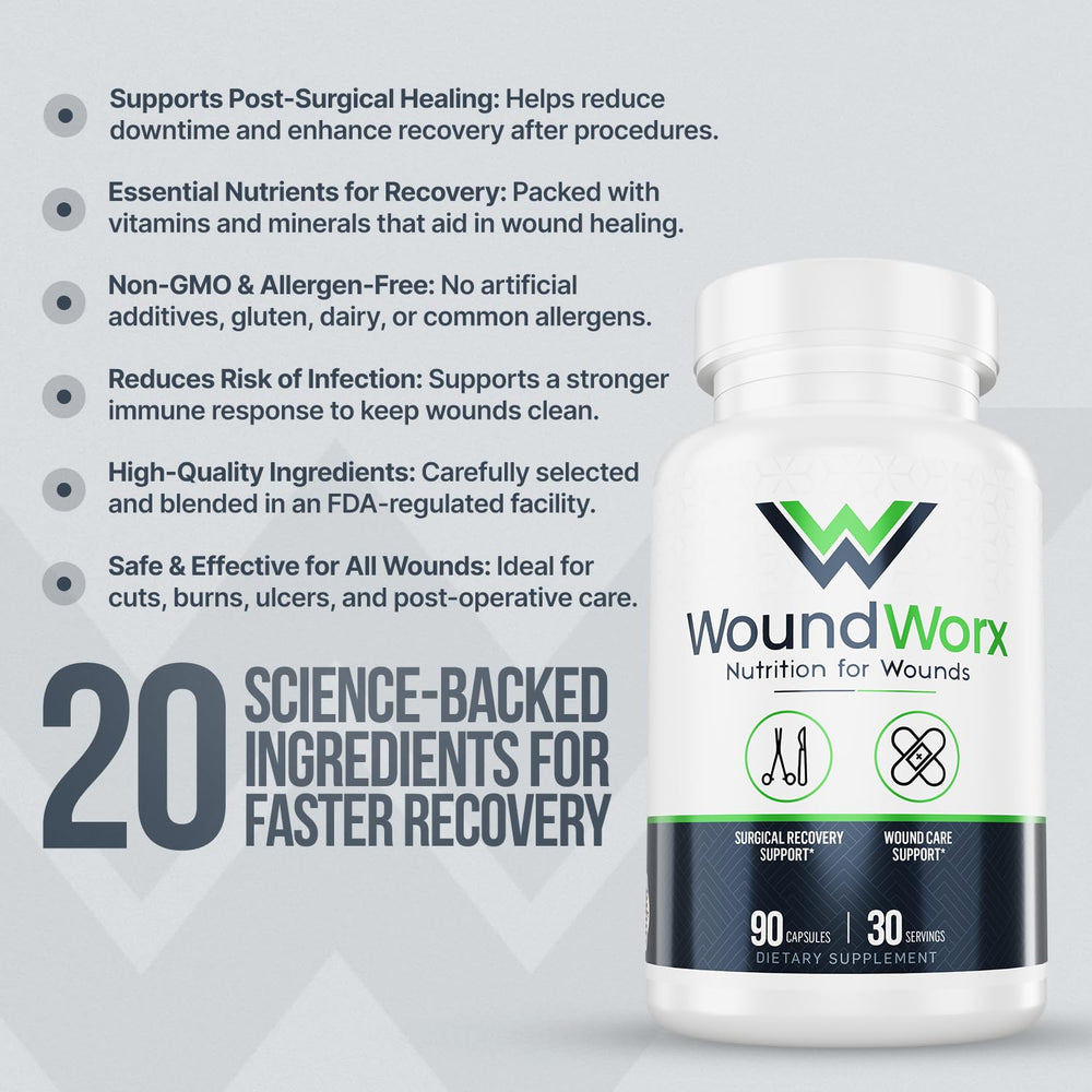 Free Life Labs WoundWorx GMP facility logo reinforces purity and rigorous testing.