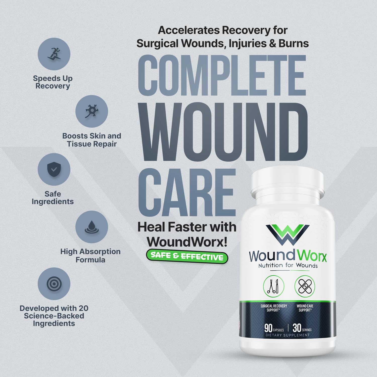 Free Life Labs WoundWorx USA-made seal signifies high standards and trust.
