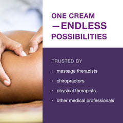 Free-Up massage cream glide on skin during a therapy session.