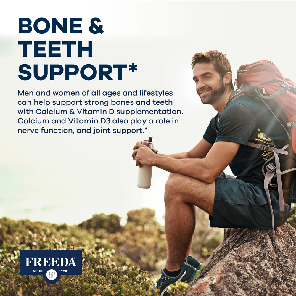 FREEDA bottle front label showcasing Kosher and gluten-free formula.
