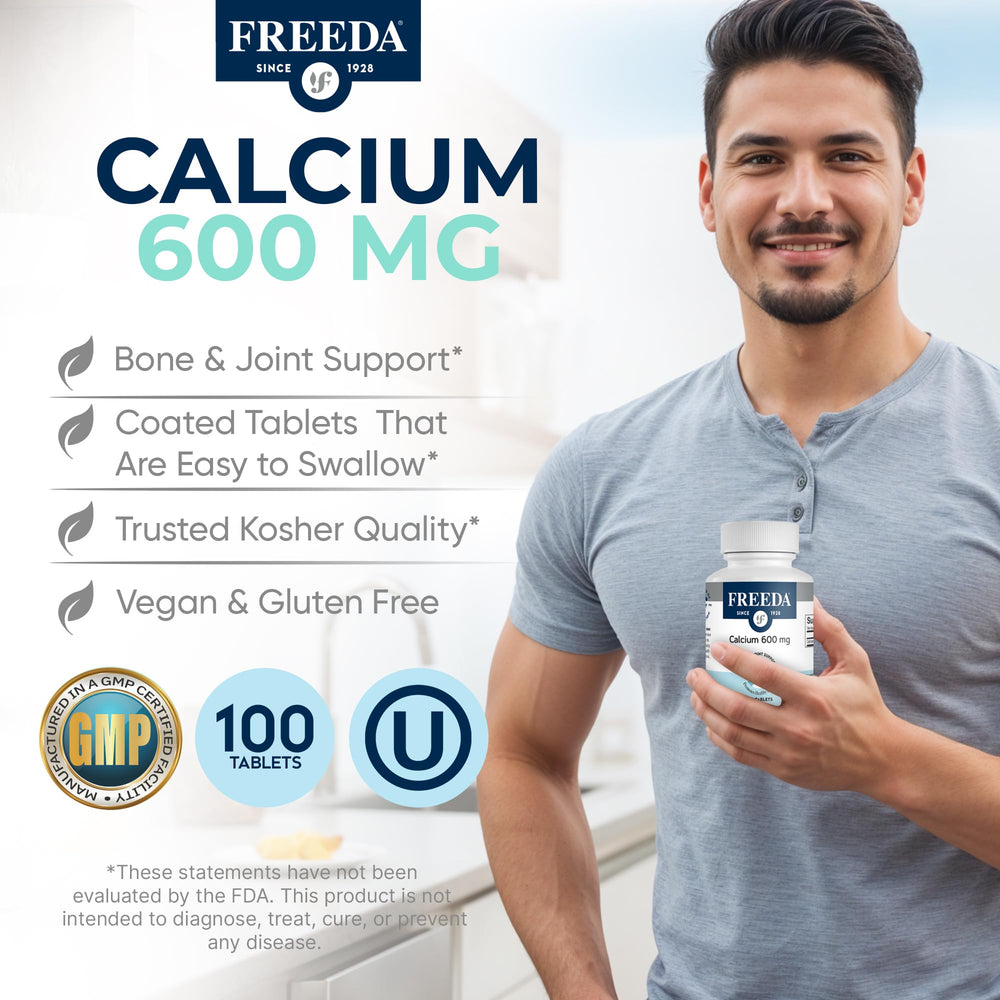 Coated Freeda 600 mg tablet close-up, smooth and easy to swallow
