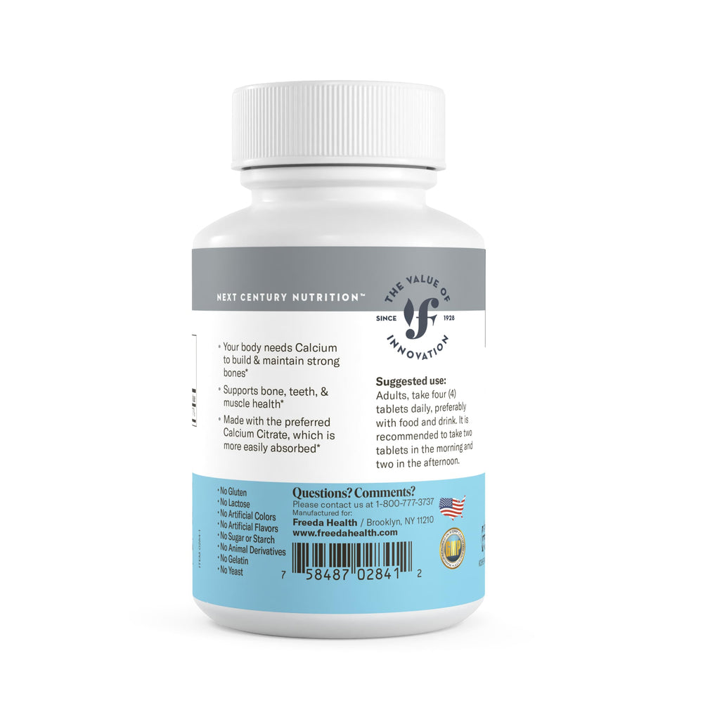 Freeda Calcium Citrate coated tablets designed for smoother swallowing
