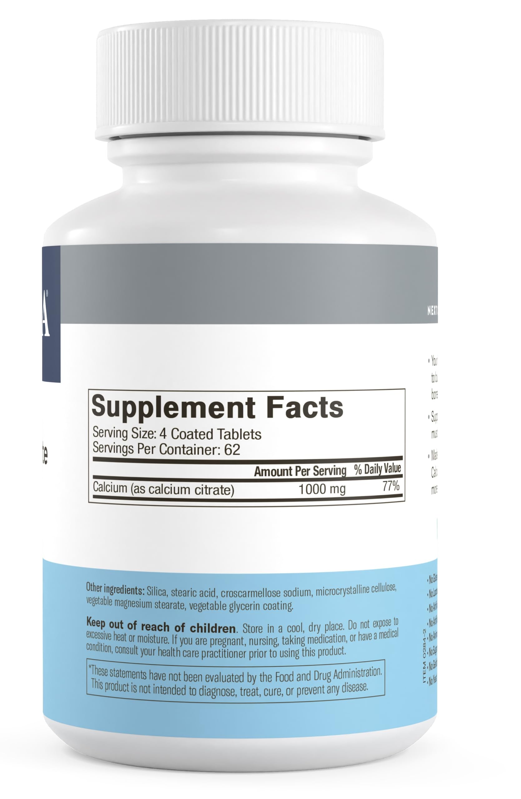 Freeda Calcium Citrate bottle indicating Made in USA production