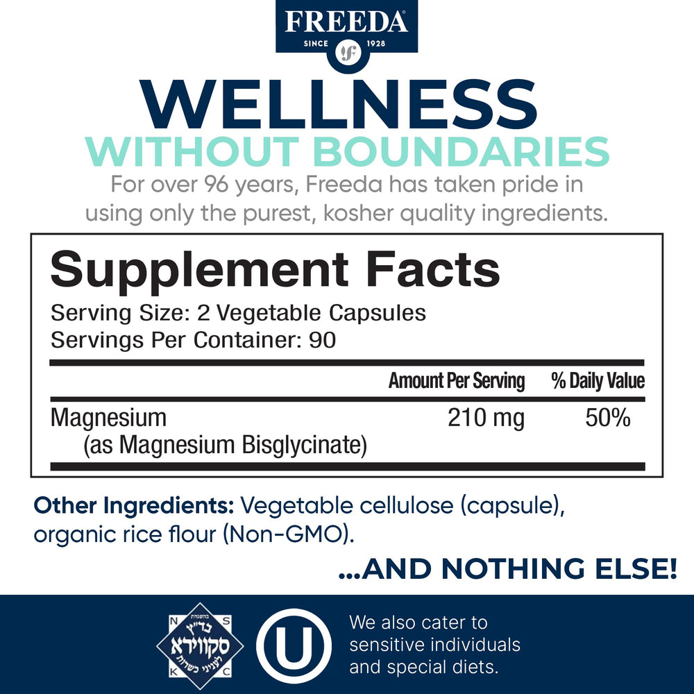 Freeda Magnesium Glycinate dispense pour demonstrating simple daily intake.